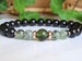 8mm Black Tourmaline Moldavite Gemstone Bracelet, Crystal Healing Green Energy Bracelet, Unisex Natural Gemstone Bracelet, RT102 