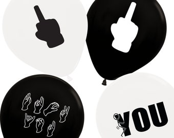 Middle Finger Party Balloons: Funny Divorce Decor, 16-Pack