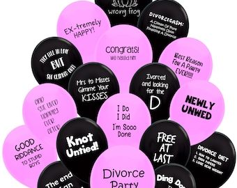 54 Funny Divorce Party Balloons Decorations, Divorced Party, Break Ups, Ivorced And Looking For The D, Mrs To Misses, Ex-tremely Happy