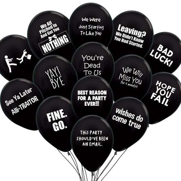 42 Employee Coworker Going Away or Last Day Funny Office Party Balloons Decorations Fun Farewell Party, Promotions, Retiring,