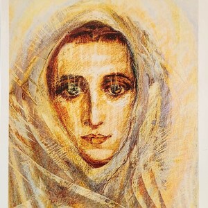 JUNGE BOGOMIL-FRAU, Lili Dimkova, Kunstkarte