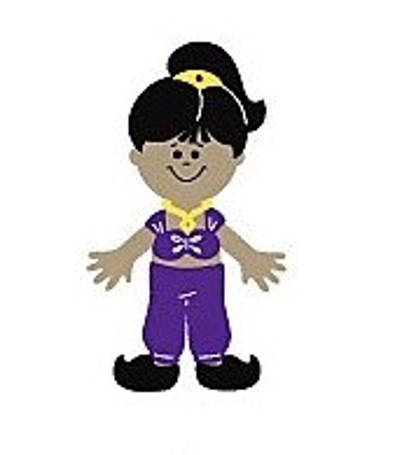 Die Cut Paper Doll Dress Up Genie Girl Figure 3 Accessories Etsy