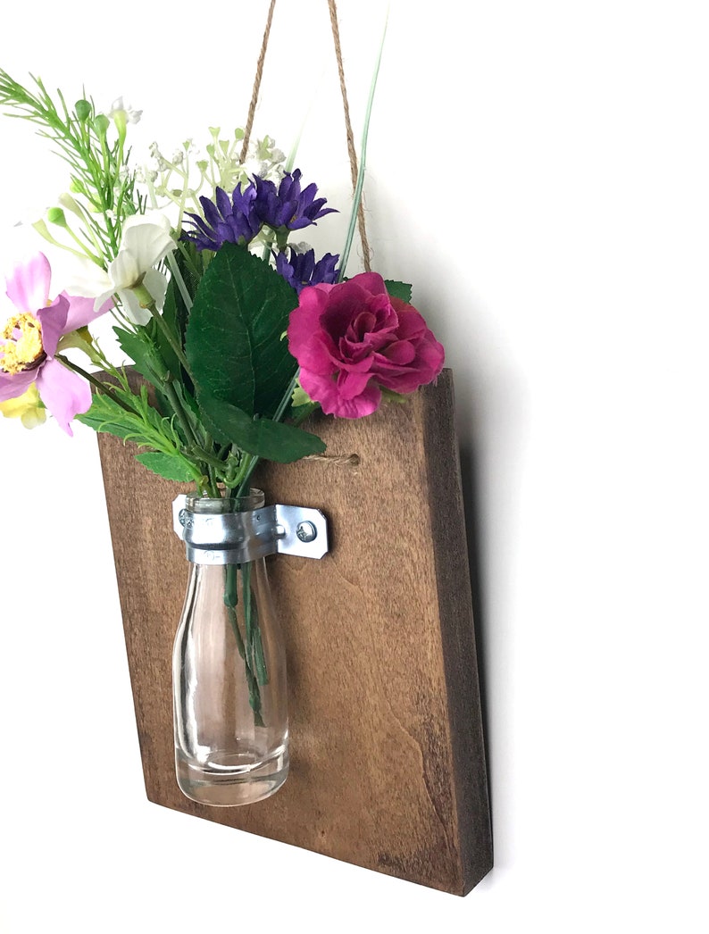 Wall Vase Sconce Farmhouse Wood Wall Vase Hanging Vase Bud Etsy
