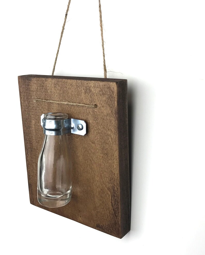 Wall Vase Sconce Farmhouse Wood Wall Vase Hanging Vase Bud Etsy