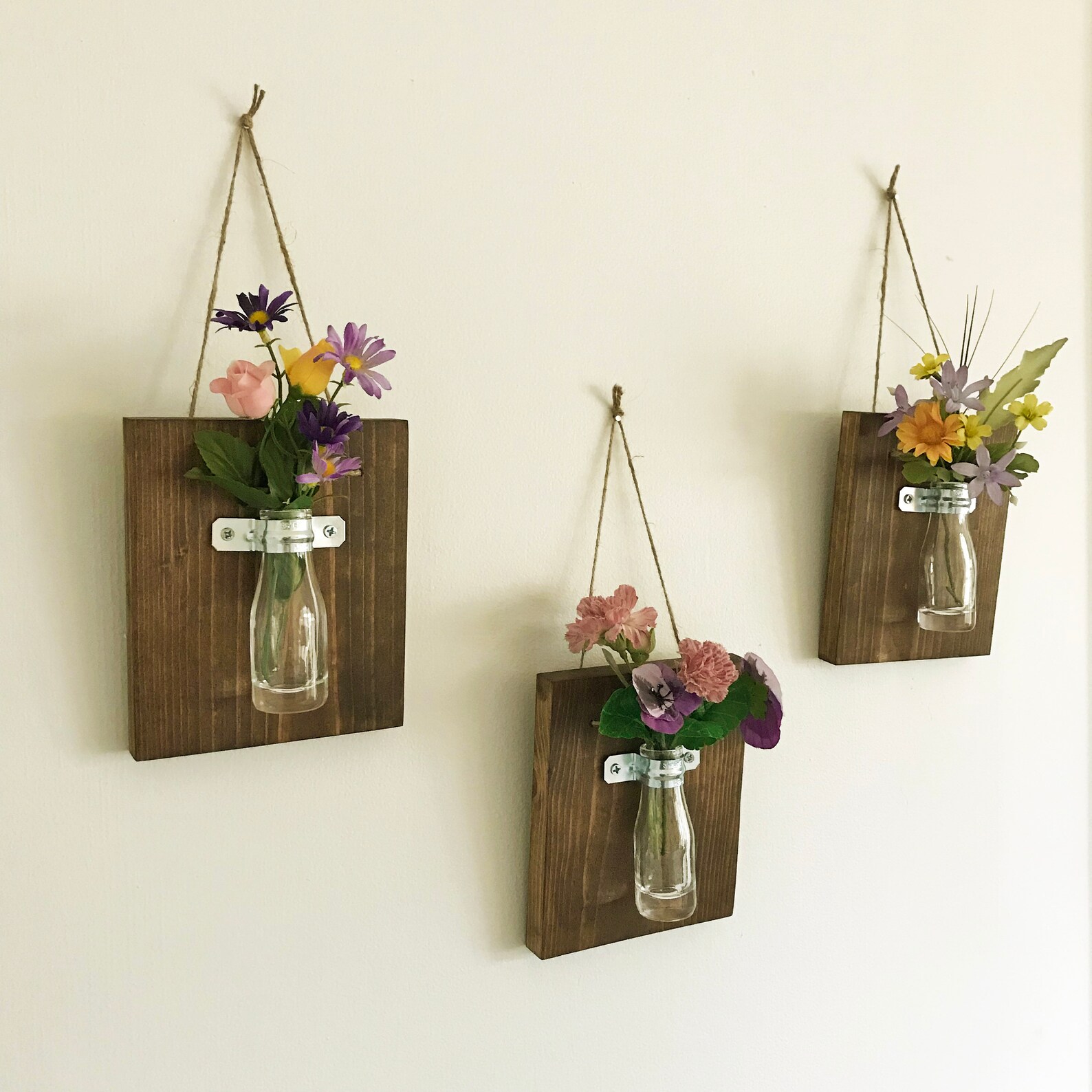 Wall Vase Sconce Farmhouse Wood Wall Vase Hanging Vase Bud Etsy