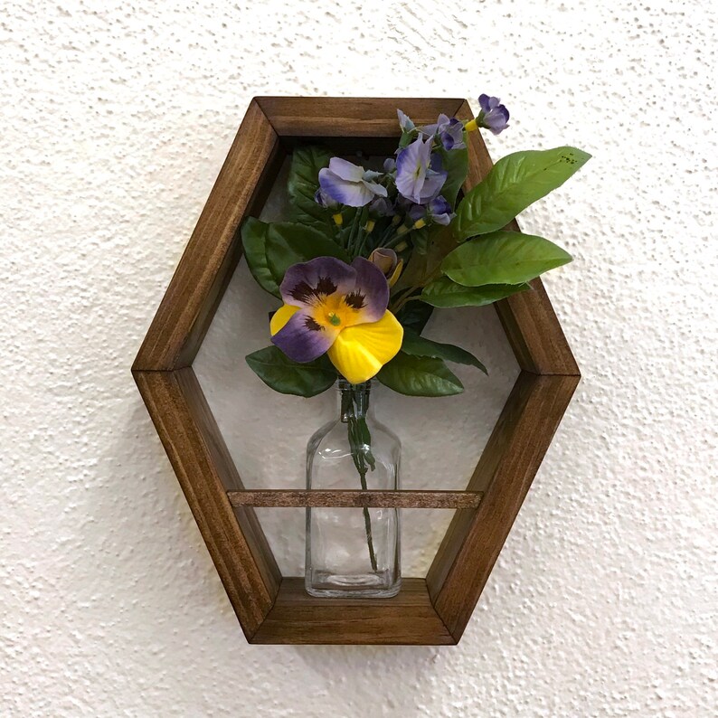 Wall Vase Hexagon Shelf Vase Hanging Vase Bud Vase Flower Etsy