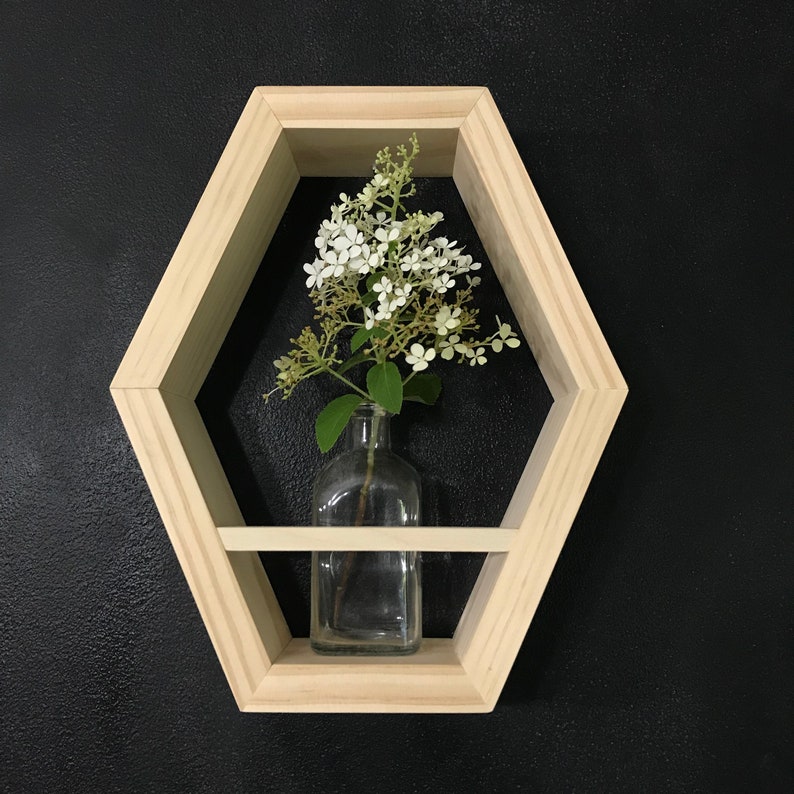 Wall Vase Hexagon Shelf Vase Hanging Vase Bud Vase Flower Etsy