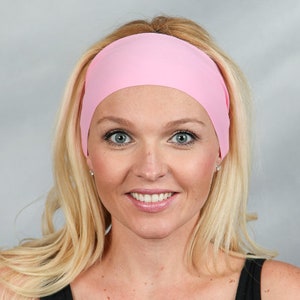 Running Headband-Pink Yoga Headband-Fitness Headband-Workout Headband-Wicking Headband-Fashion Headband-Women Head Wrap-Wide Headband-Pink
