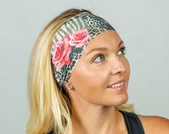 Floral Yoga Headband-Workout/Fitness Headband-Running Headband-Women Headband-Wide Headband- Moisture Wicking Headband-Hair Accessories