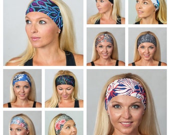 Damen-Stirnband – Kaufen Sie 5 und erhalten Sie 1 GRATIS ZUFÄLLIGES Stirnband – Stirnband für Yoga, Laufen, Training, dehnbar, absorbiert Schweiß – über 70 verschiedene Designs