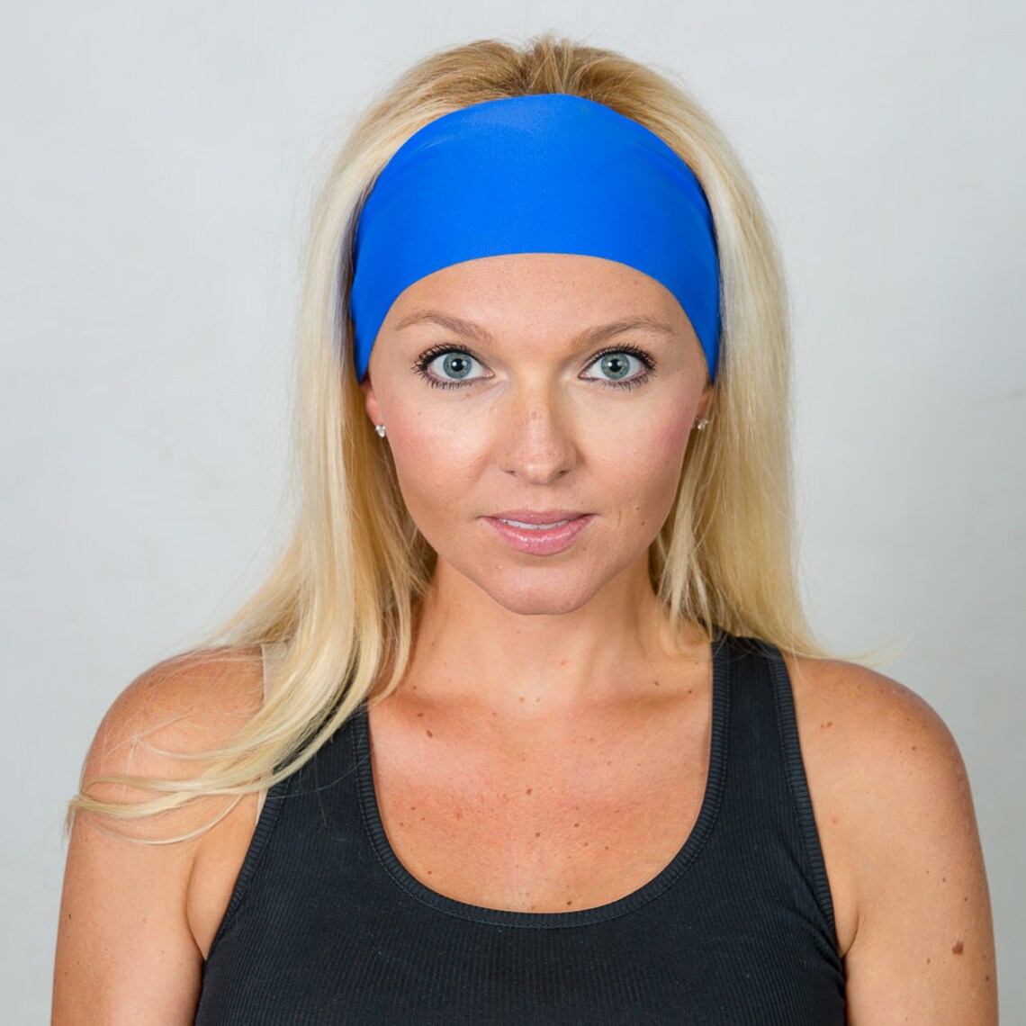 Blue Headbandyoga Headbandworkout Headbandfitness Etsy