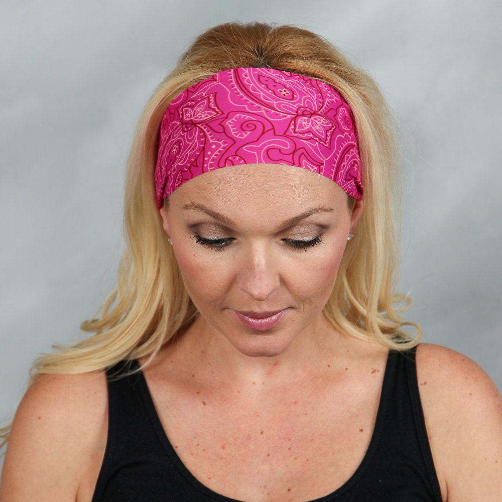 Yoga Headbandpink Fitness Headbandrunning Headbandworkout Etsy