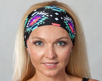 Running Headband-Workout Headband-Fitness Headband-Yoga Headband-Gym Gear-Boho Headband-Fashion Headband-Women Head Wrap-Aztec Print