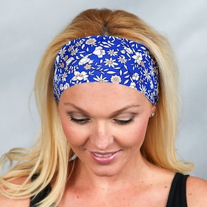 Yoga Headband-Blue Workout Headband-Running Headband-Fitness Headband-No Slip Headband-Fashion Headband-Women Head Wrap-Wide Headband-Blue
