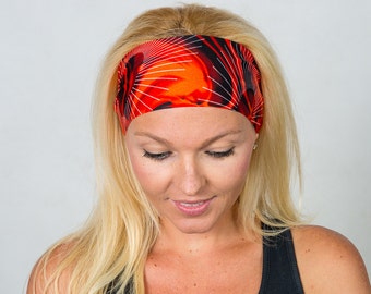 Yoga Headband-Workout Headband-Running Headband-Boho Wide Headband-No Slip Headband-Hippie Headband-Wicking Headband-Women Headband