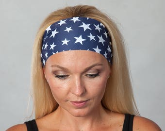 Yoga Headband-Workout Headband-Fitness Headband-Running Headband-Women Headband-Boho Headband-Hair Accessories-Stars Bandana Headband