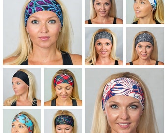 Women's headband-Buy 5 get 1 free RANDOM headband-headband for yoga-running-working out-stretchable-absorb sweat-over 70 different designs