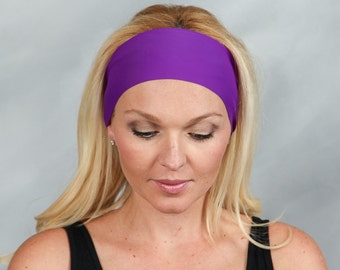Yoga bandana-roxo correndo bandana-fitness bandana-treino bandana-moda bandana-bandana feminina-bandana larga-roxo bandana