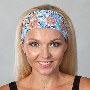 Yoga Headband-Fitness Headband-Running Headband-Workout Headband-Bohemian Headband-Fashion Headband-Wicking Headband-No Slip Headband-Floral