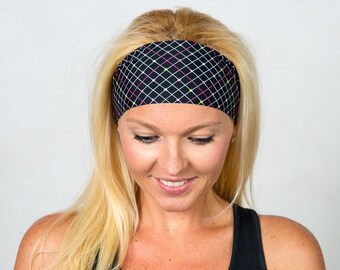 Yoga Headband-Running Headband-Black Bohemian Headband-Black Fitness Headband-Women Headband-Moisture Wicking Headband-No Slip Headband