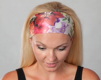 Christmas Flowers Headband-Yoga Headband-Running Headband-Workout Headband-Fitness Headband-Woman Headband-Moisture Wicking Headband