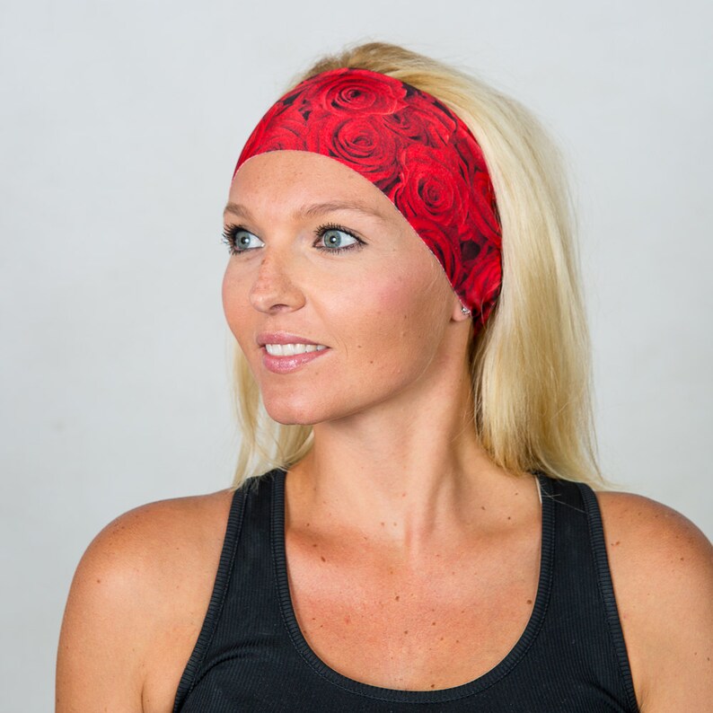 Yoga Headbandred Running Headbandworkout Headbandfitness Etsy