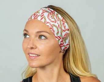 Christmas Headband-Candy Cane Yoga Headband-Workout/Fitness Headband-Running Headband-Women Headband-Boliday Headband-Hair Accessories