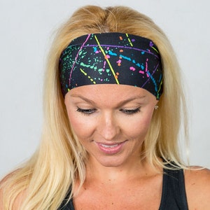 Yoga Headband-Running Headband-Black Bohemian Headband-Black Fitness Headband-Women Headband-Moisture Wicking Headband-No Slip Headband image 1