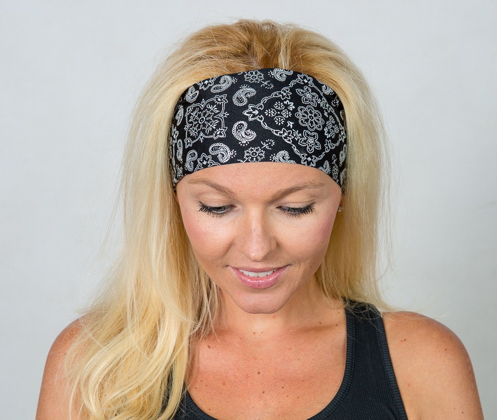 Yoga Headbandblack Workout Headbandrunning Headbandfitness Etsy