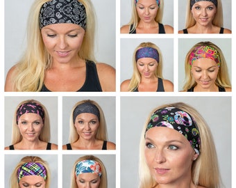 Headbands-Buy 5 get 1 free RANDOM headband-Fitness Headband for Workout-Running-Walking-Fashion Headband-Head Wrap-Wide Headband