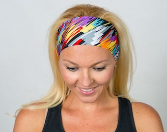 Yoga Headband-Fitness Headband-Running Headband-Workout Headband-Wide Bohemian Headband-Women Headband-Moisture Wicking Headband