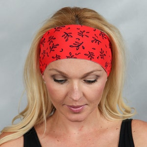 Yoga Headband-Red Workout Headband-Running Headband-Fitness Headband-Bohemian Headband-Fashion Headband-Women Headband-Wide Headband-Red