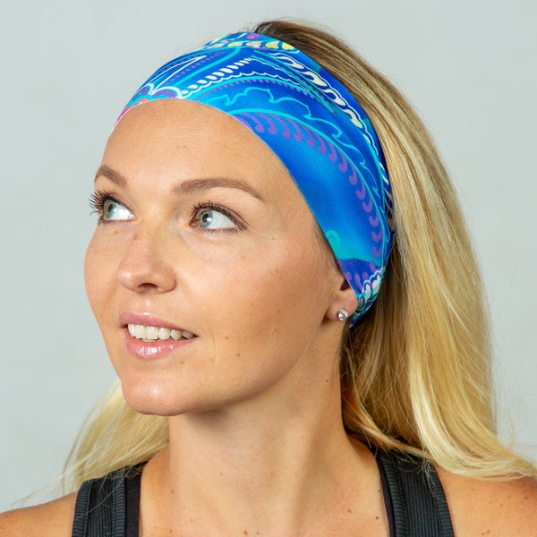 Yoga Headband for Women-Fitness Headband-Running Headband-Workout Headband-Wide Bohemian Headband-Women Headband-Moisture Wicking Headband