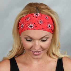 Running Headband-Fitness Headband-Yoga Headband-Red Workout Headband-Wicking Headband-Fashion Headband-Women Head Wrap-Wide Headband
