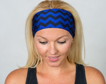 Yoga Headband-Workout Headband-Fitness Headband-Running Headband-Women Headband-Wide Headband- Moisture Wicking Headband-Chevron Headband