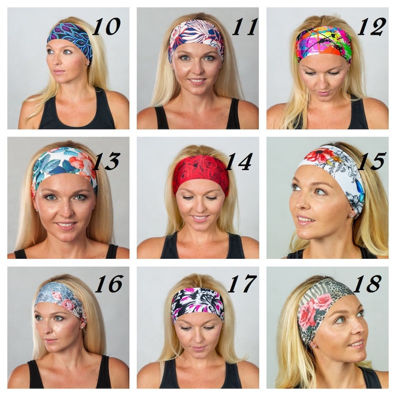 Women's headband-Buy 5 get 1 free RANDOM headband-headband for yoga-running-working out-stretchable-absorb sweat-over 70 different designs image 3