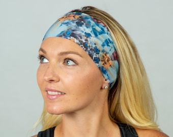 Yoga Headband-Workout Headband-Running Headband-Fitness Headband-Wicking Headband-Fashion Headband-Women Head Wrap-Wide Headband-Floral
