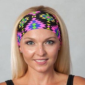 Yoga Headband-Workout Headband-Fitness Headband-Running Headband-Women Headband-Purple Headband-Aztec Print Headband-Hair Accessories
