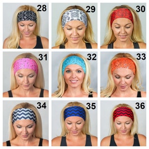 Women's headband-Buy 5 get 1 free RANDOM headband-headband for yoga-running-working out-stretchable-absorb sweat-over 70 different designs image 5