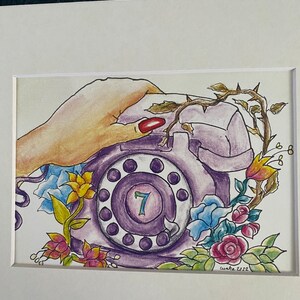 Art Print - Waiting by the Phone - Fun and Colorful Art