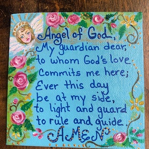Angel of God Prayer - Small Acrylic Painting - Original Artwork