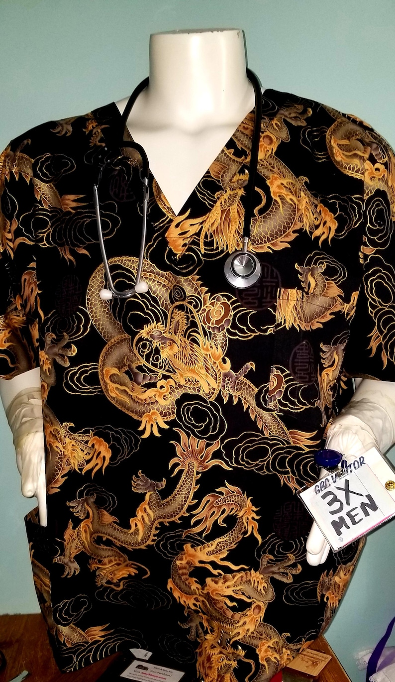 Scrub Tops CUSTOMER sends fabric/ purchase their own fabric ELSEWHERE and Send It To ME for unique Custom Scrub Shirts V neck special gifts. image 19