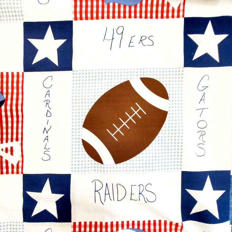 Fabric Football/helmet Quilt Cheat Blocks NFL/NCAA 49ers Raider Gators ...