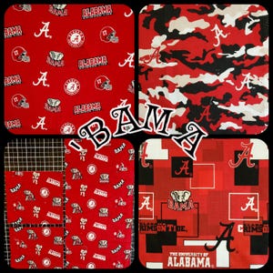 Fabric Alabama Roll Tide quilt scraps crumbs strips 100% cotton Crimson Tide 4"5"6" pre cut squares sewing crafts HTF gifts appliques decor