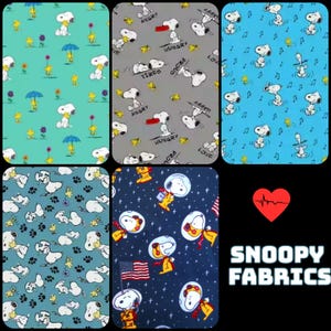 Stof Snoopy Woodstock Happy Dance Charlie Brown-pinda's 100% katoenquilten HTF-yards 1/2 yard FQ-cadeaus, geweldig voor knutselen