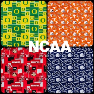 Tissu universitaire NCAA Oregon Ohio Texas Penn State Football 100 % coton lisse courtepointe artisanat par 1/2 yd Fq Scrub Cap Decor animaux de compagnie arcs chemises