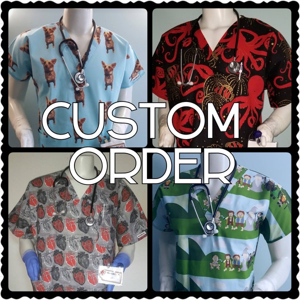 Scrub Tops PRIVATE CUSTOM ScrubLub provided special requests fabric Special Order Fabric Seamstress service MD Rn Pa Hard to Find fabric