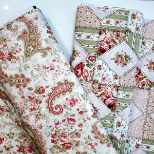 FABRIC Vintage Cheater quilt patches Paisley Blender 100 % cotton FQ Yd craft I Spy easy quilt gifts charms pillowcases aprons placemats