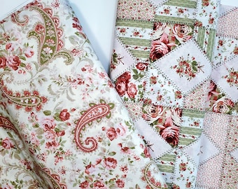 FABRIC Vintage Cheater quilt patches Paisley Blender 100 % cotton FQ Yd craft I Spy easy quilt gifts charms pillowcases aprons placemats