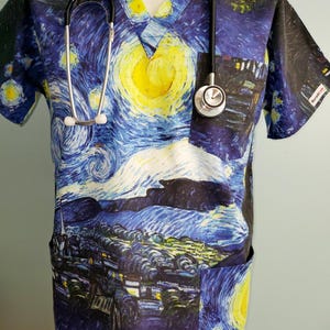 Scrub Tops CUSTOMER sends fabric/ purchase their own fabric ELSEWHERE and Send It To ME for unique Custom Scrub Shirts V neck special gifts. image 17